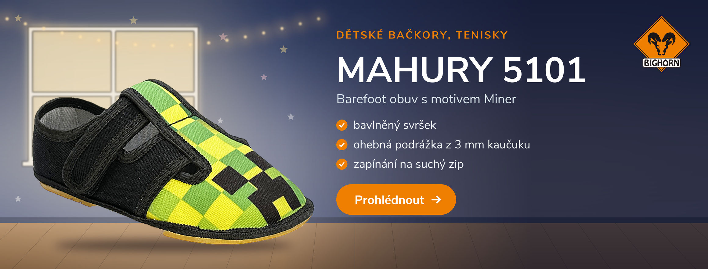 Dětská barefoot obuv Bighorn MAHURY 5101 G